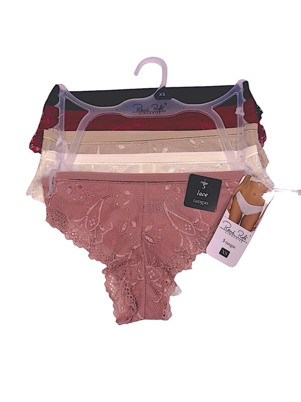 RENE ROFE 5 Pack Ultra Flirty Lace Thongs NWT XS